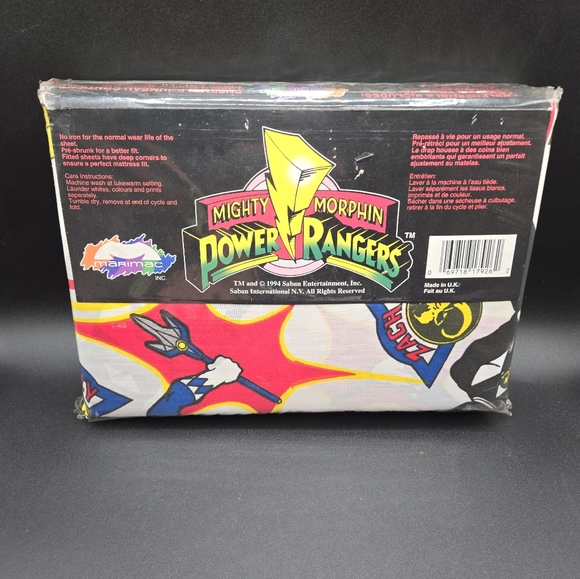 NEW VINTAGE 1994 MIGHTY MORPHIN POWER RANGERS TWIN SHEET SET - Picture 2 of 7
